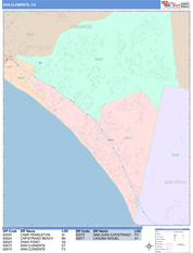 San Clemente Digital Map Color Cast Style